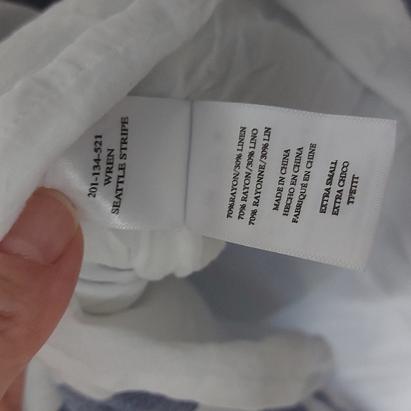 NWOT Rails Wren Seattle Stripe Linen Blend Mini Dress Size XSmall - Picture 9 of 9